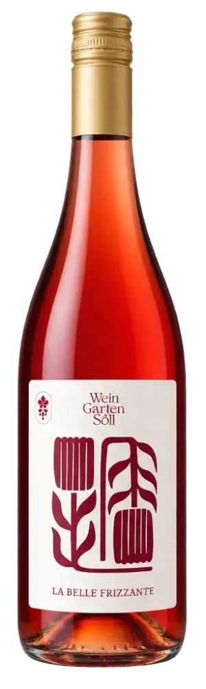 LaBelle Frizzante aus der Steiermark in eleganter Flasche mit floralem Etikett von Wein Garten Söll.