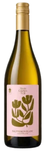 Sauvignon Blanc Weißwein aus der Steiermark in eleganter Flasche mit floralem Etikett von Wein Garten Söll.