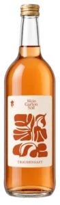 Traubensaft aus der Steiermark in eleganter Flasche mit floralem Etikett von Wein Garten Söll.